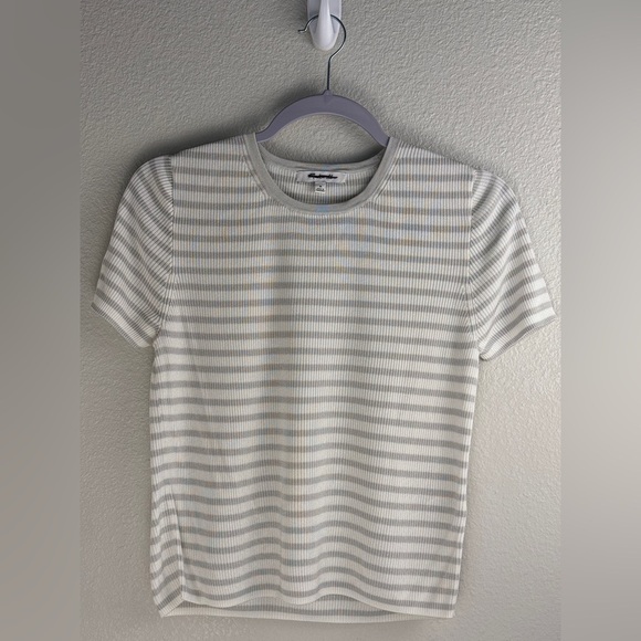 Madewell Women's Micro-Rib Sweater Tee in Monument M - Picture 2 of 8